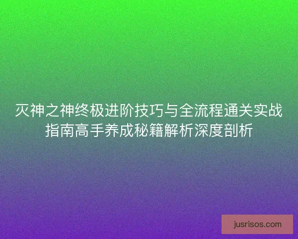 灭神之神终极进阶技巧与全流程通关实战指南高手养成秘籍解析深度剖析