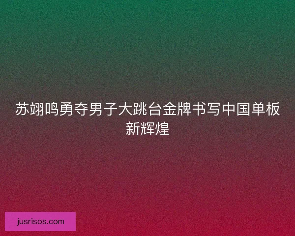 苏翊鸣勇夺男子大跳台金牌书写中国单板新辉煌