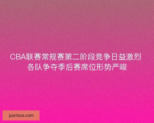 CBA联赛常规赛第二阶段竞争日益激烈 各队争夺季后赛席位形势严峻